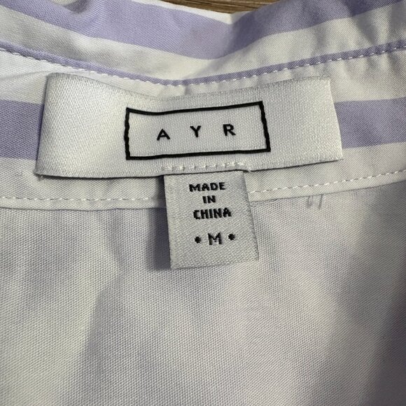 AYR The Deep End Shirt M medium grape soda purple stripe oversized button up - Picture 5 of 11